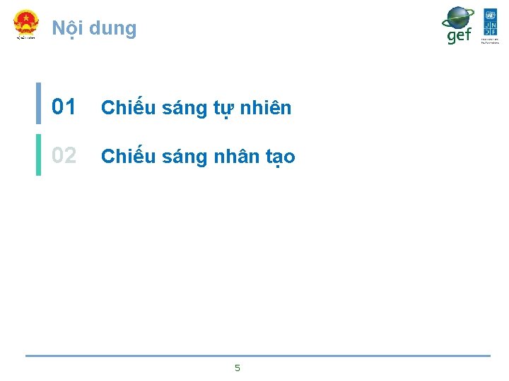 Nội dung 01 Chiếu sáng tự nhiên 02 Chiếu sáng nhân tạo 5 