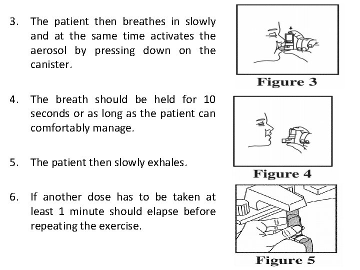 3. The patient then breathes in slowly and at the same time activates the