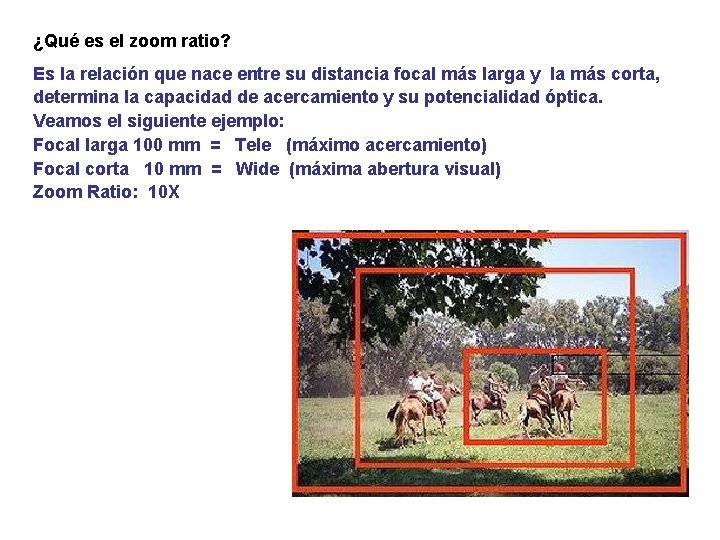 ¿Qué es el zoom ratio? Es la relación que nace entre su distancia focal
