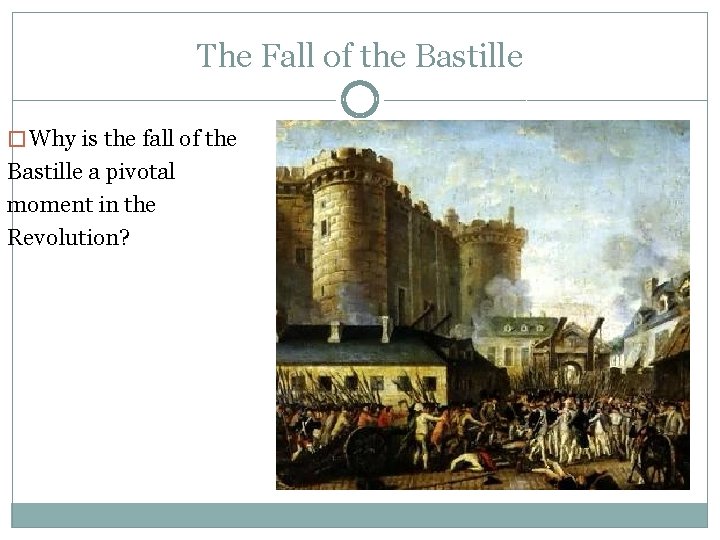 The Fall of the Bastille � Why is the fall of the Bastille a