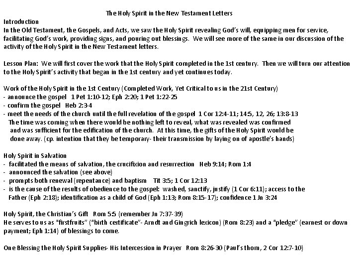The Holy Spirit in the New Testament Letters