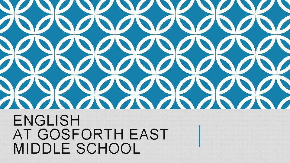 ENGLISH AT GOSFORTH EAST MIDDLE SCHOOL 