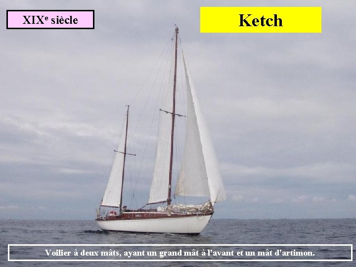 XIXe siècle Ketch Voilier à deux mâts, ayant un grand mât à l'avant et