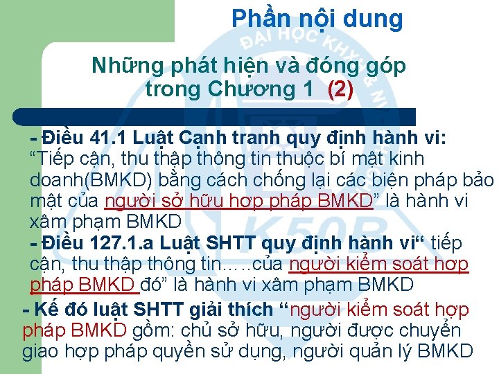 Phần nội dung Những phát hiện và đóng góp trong Chương 1 (2) -