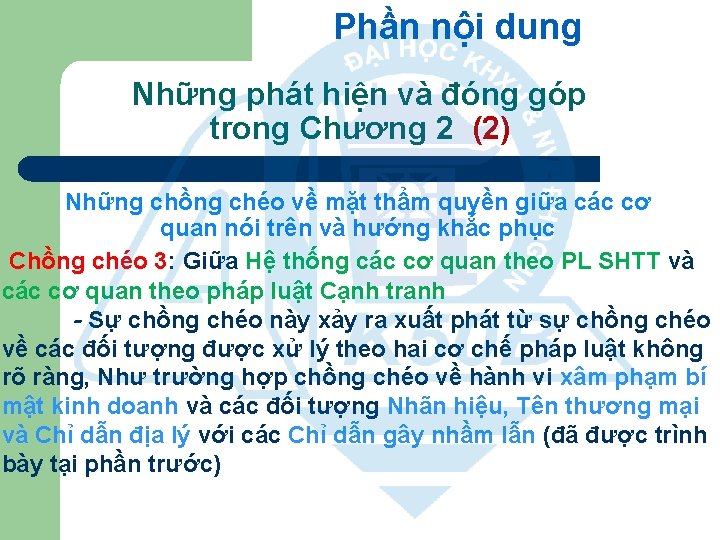 Phần nội dung Những phát hiện và đóng góp trong Chương 2 (2) Những