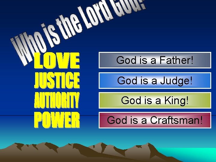 God is a Father! God is a Judge! God is a King! God is