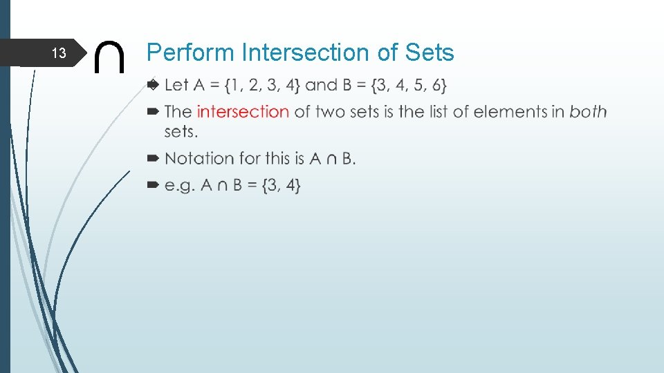 13 Perform Intersection of Sets 