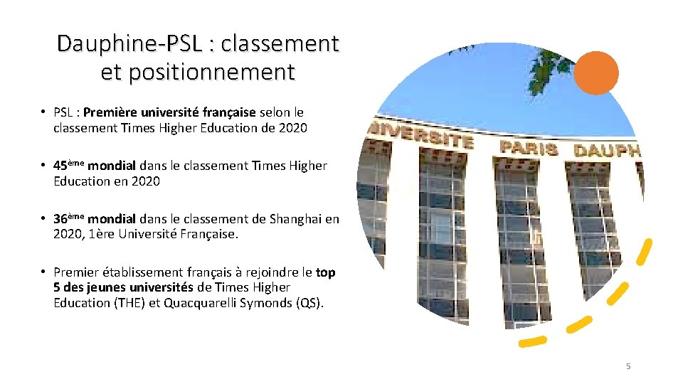 Dauphine-PSL : classement et positionnement • PSL : Première université française selon le classement