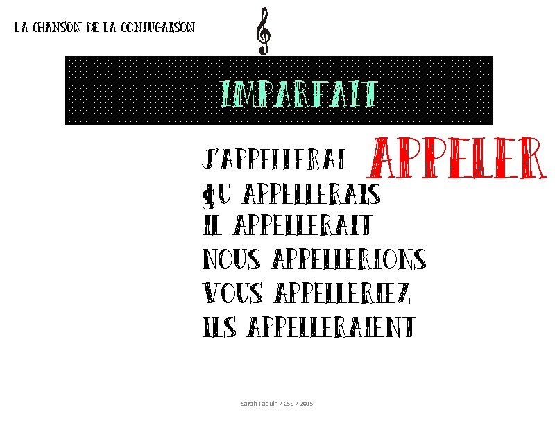 La chanson de la conjugaison imparfait appeler J’appellerai Tu s appellerais il appellerait nous