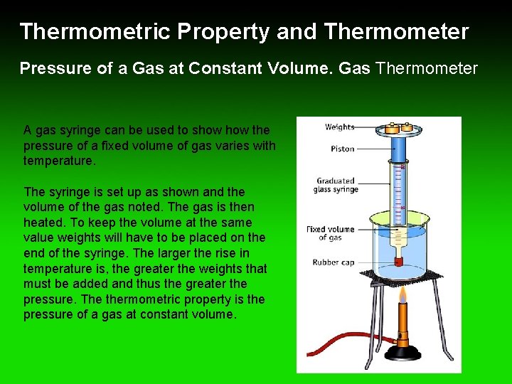 Thermometric Property and Thermometer Pressure of a Gas at Constant Volume. Gas Thermometer A