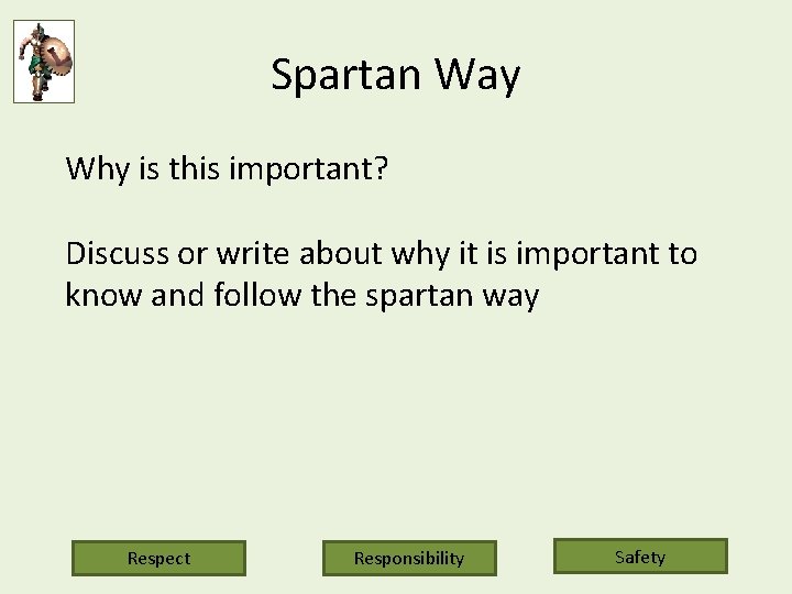 Spartan Way Why is this important? Discuss or write about why it is important