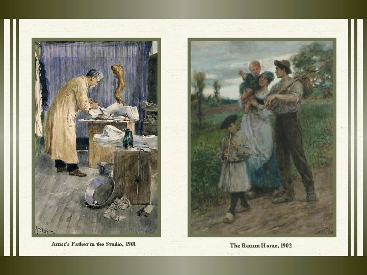 Artist’s Father in the Studio, 1901 The Return Home, 1902 Artist’s Father in the Studio, 1901 The Return Home, 1902