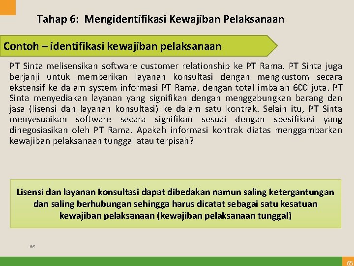 Tahap 6: Mengidentifikasi Kewajiban Pelaksanaan Contoh – identifikasi kewajiban pelaksanaan PT Sinta melisensikan software