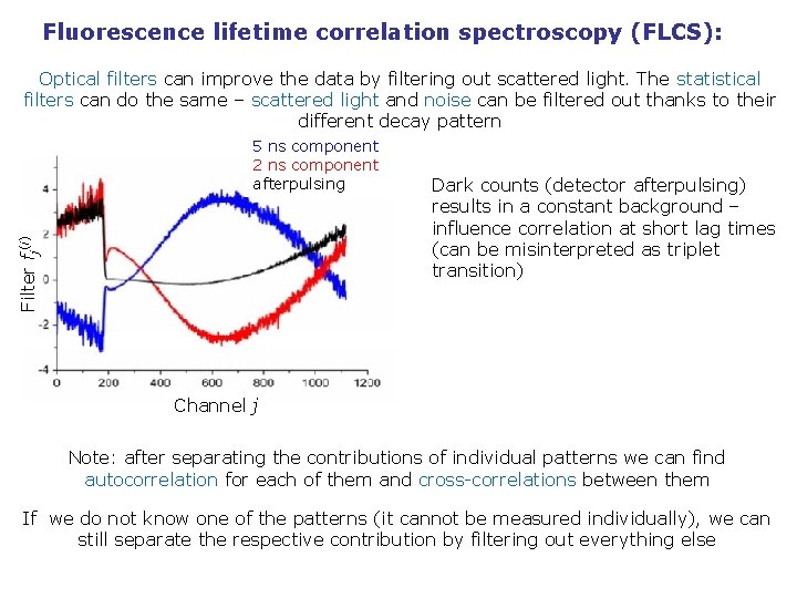 Fluorescence lifetime correlation spectroscopy (FLCS): Optical filters can improve the data by filtering out