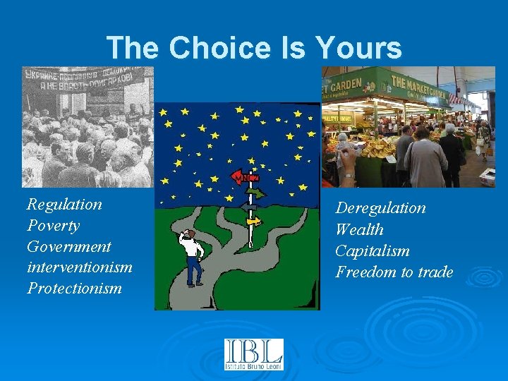 The Choice Is Yours Regulation Poverty Government interventionism Protectionism Deregulation Wealth Capitalism Freedom to