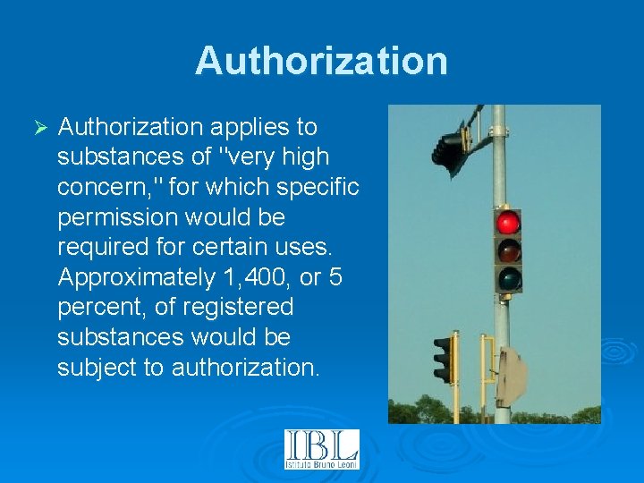 Authorization Ø Authorization applies to substances of "very high concern, " for which specific
