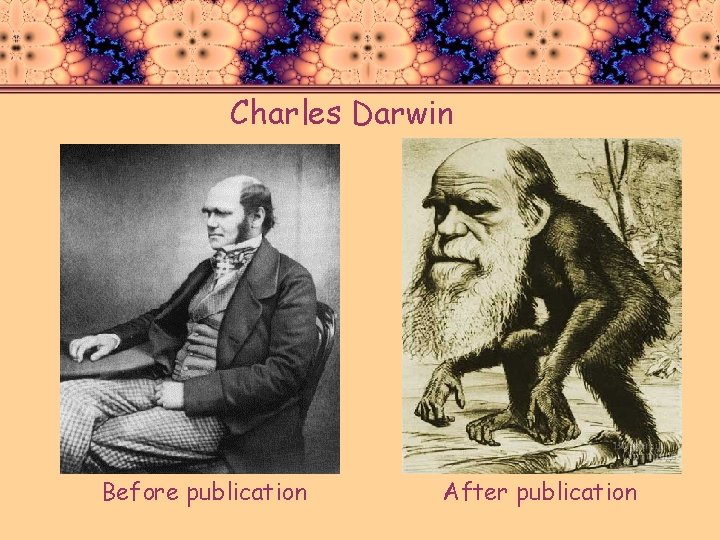 Charles Darwin Before publication After publication 