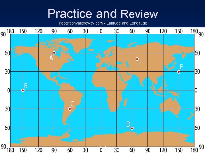 Practice and Review geographyalltheway. com - Latitude and Longitude USII. 1 g 