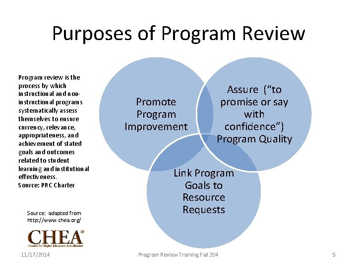 Purposes of Program Review Program review is the process by which instructional and non‐