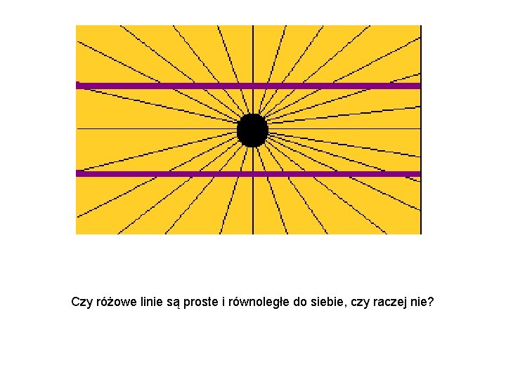 Czy różowe linie są proste i równoległe do siebie, czy raczej nie? 