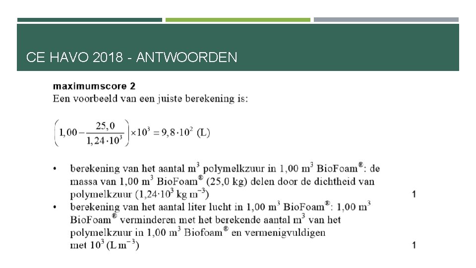 CE HAVO 2018 - ANTWOORDEN 