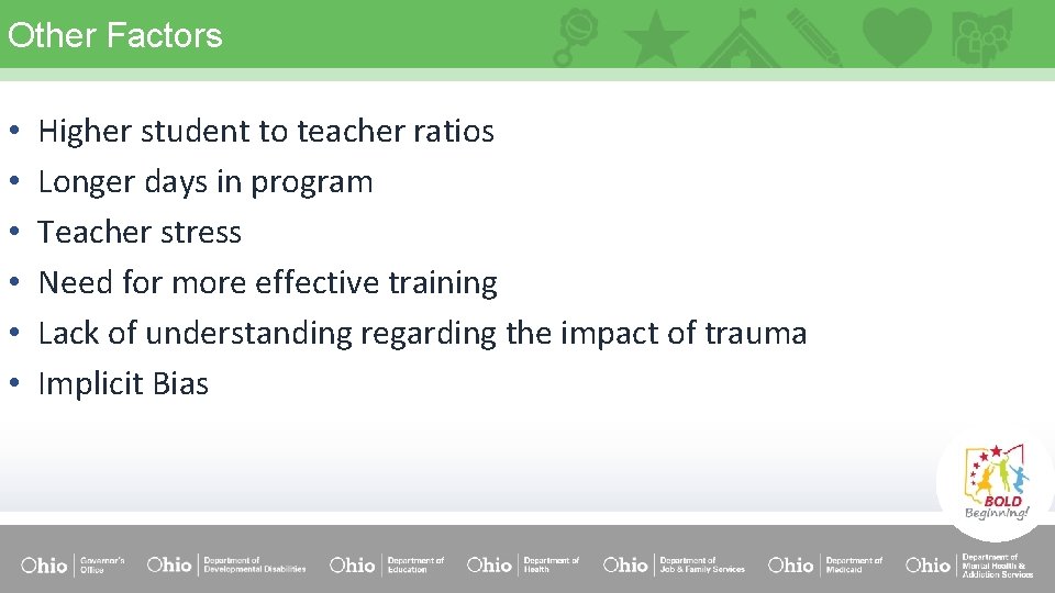 Other Factors • • • Higher student to teacher ratios Longer days in program