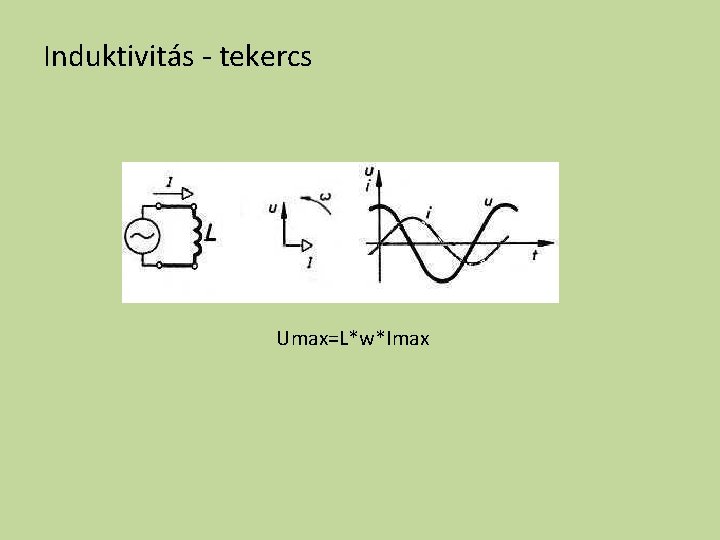 Induktivitás - tekercs Umax=L*w*Imax 