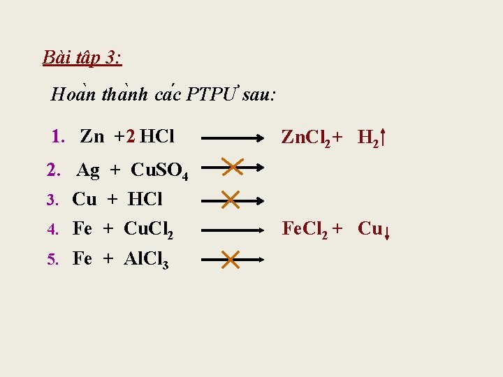 Bài tập 3: Hoa n tha nh ca c PTPƯ sau: 1. Zn +
