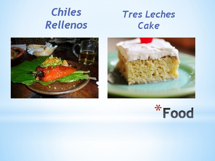 Chiles Rellenos Tres Leches Cake * 