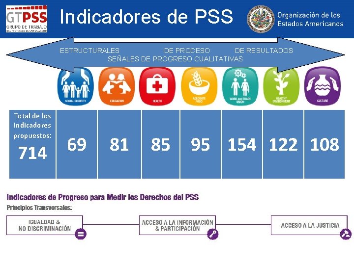 Indicadores de PSS ESTRUCTURALES DE PROCESO DE RESULTADOS SEÑALES DE PROGRESO CUALITATIVAS Total de