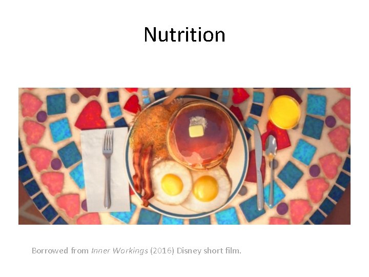 Nutrition Borrowed from Inner Workings (2016) Disney short film. Nutrition Borrowed from Inner Workings (2016) Disney short film.