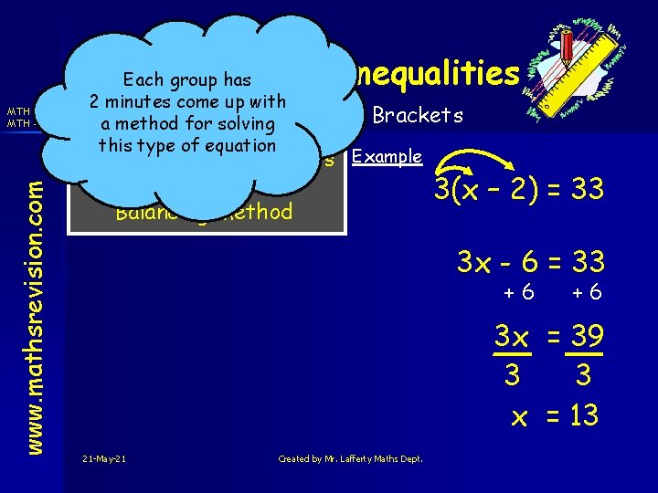 Equations & Inequalities www. mathsrevision. com MTH 3 -15 a MTH 4 -15 a