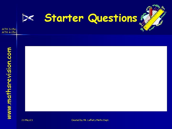 Starter Questions www. mathsrevision. com MTH 3 -15 a MTH 4 -15 a 21