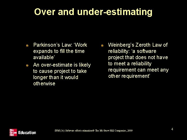 Over and under-estimating Parkinson’s Law: ‘Work expands to fill the time available’ An over-estimate