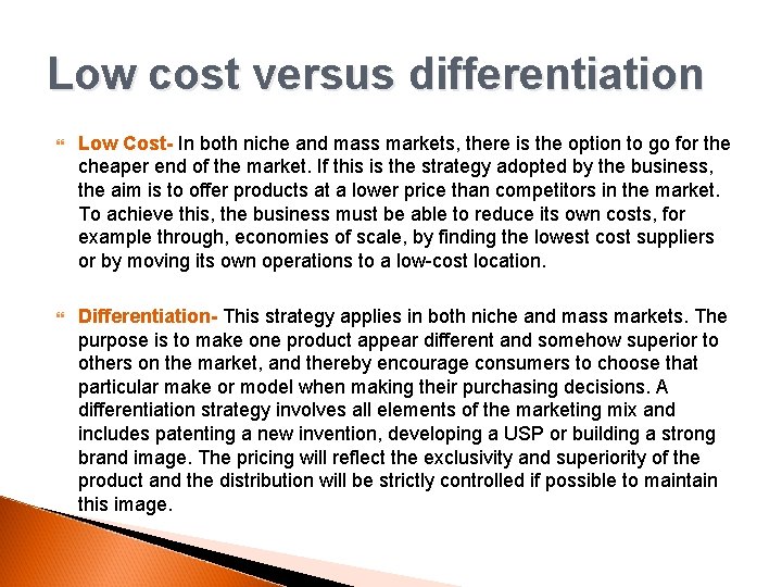 Marketing Strategies A 2 Business Studies Miss Page