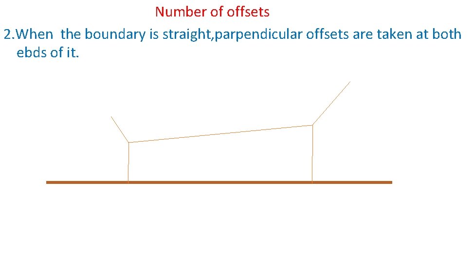 Number of offsets 2. When the boundary is straight, parpendicular offsets are taken at