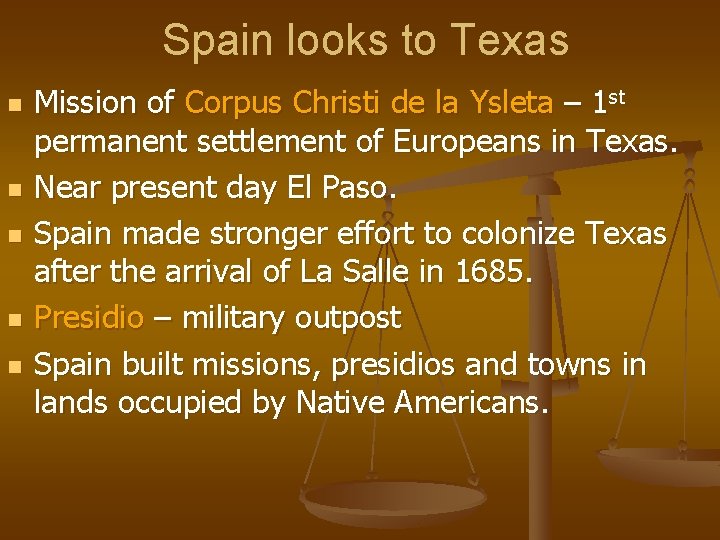 Spain looks to Texas n n n Mission of Corpus Christi de la Ysleta