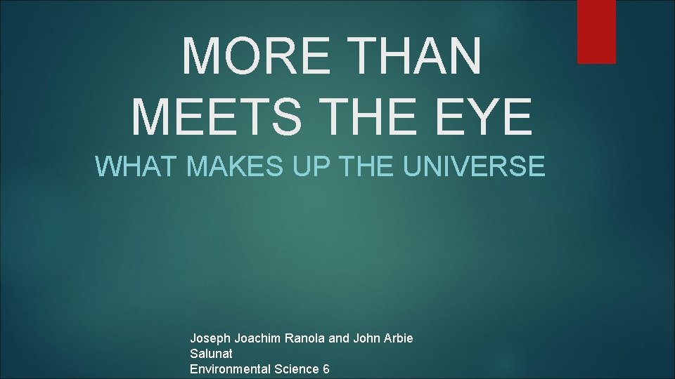 MORE THAN MEETS THE EYE WHAT MAKES UP