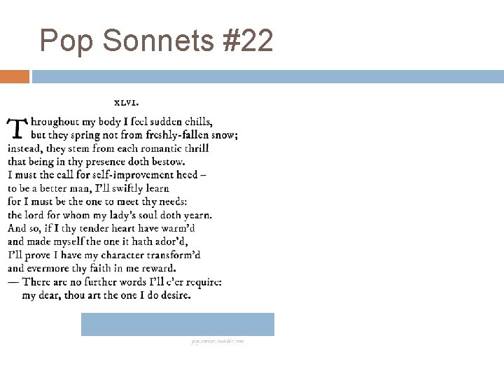 Pop Sonnets #22 Pop Sonnets #22