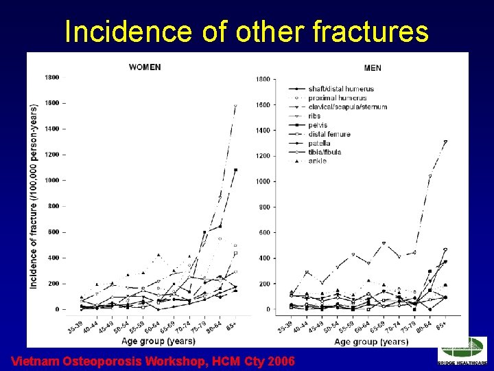 Incidence of other fractures Vietnam Osteoporosis Workshop, HCM Cty 2006 