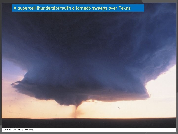 A supercell thunderstormwith a tornado sweeps over Texas 