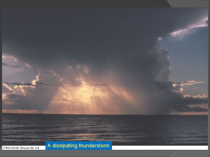 A dissipating thunderstorm 