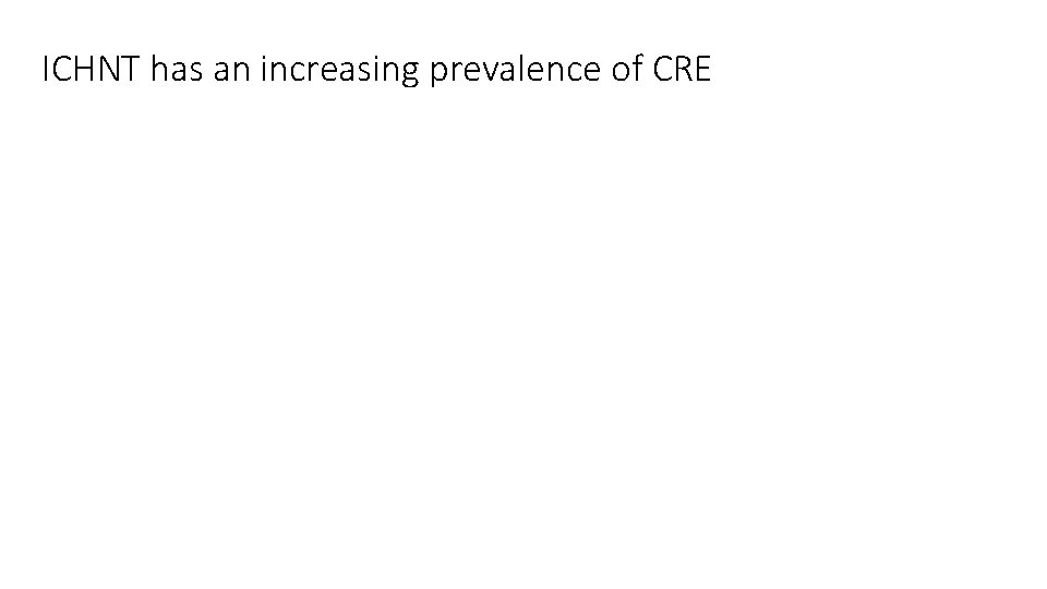 ICHNT has an increasing prevalence of CRE 