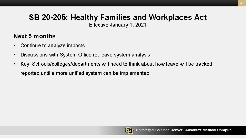 34 SB 20 -205: Healthy Families and Workplaces Act Effective January 1, 2021 Next