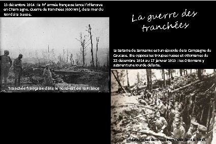 15 décembre 1914 : la IVe armée française lance l’offensive en Cham-agne. Guerre de