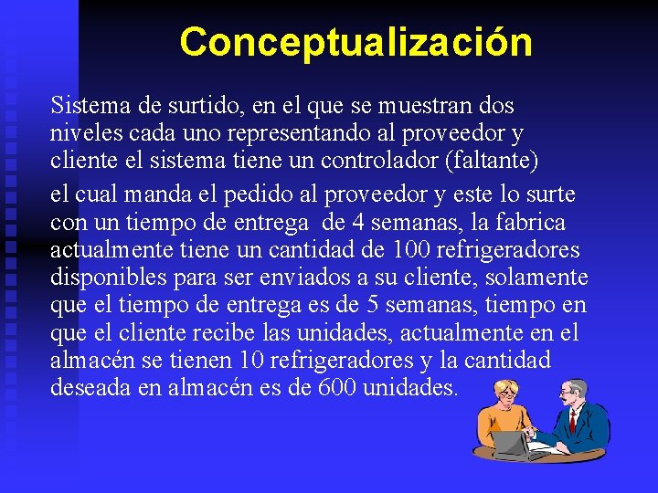 Conceptualización Sistema de surtido, en el que se muestran dos niveles cada uno representando