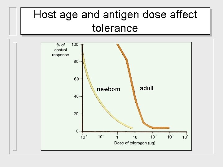 Host age and antigen dose affect tolerance newborn adult 