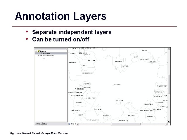 Annotation Layers • • Separate independent layers Can be turned on/off Copyright – Kristen