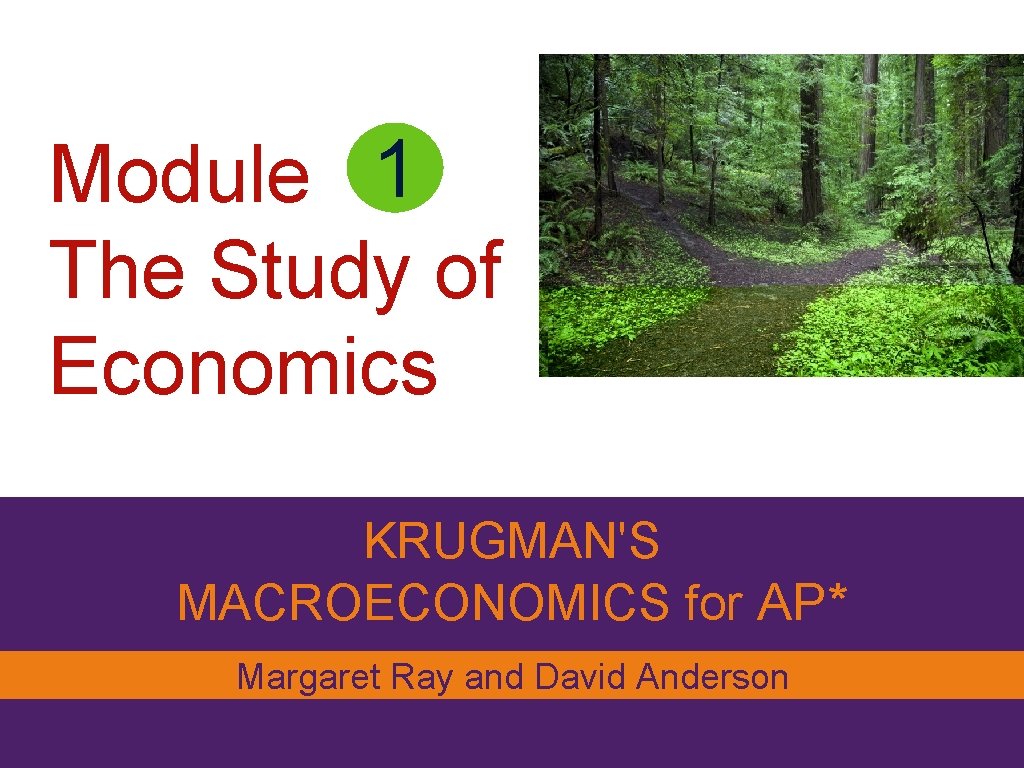 Module 1 The Study of Economics KRUGMAN'S MACROECONOMICS for AP* Margaret Ray and David