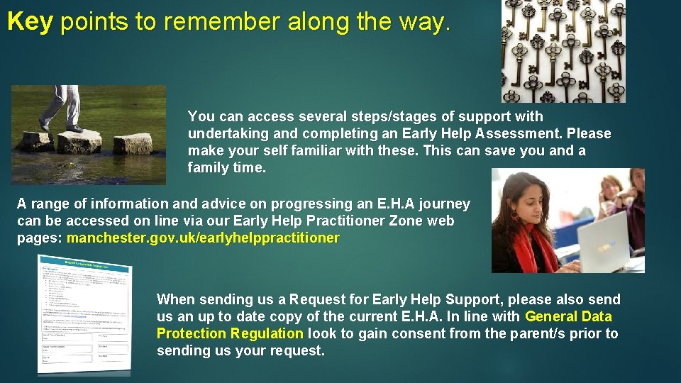 Key points to remember along the way. You can access several steps/stages of support Key points to remember along the way. You can access several steps/stages of support